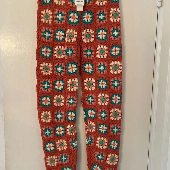 Free People FLOOK Claire Crochet Leggings Size Large - Picture 3 of 5